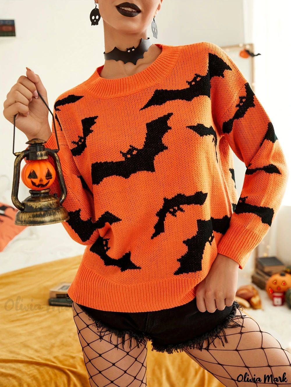 Halloween Brocade Sweater Knitted