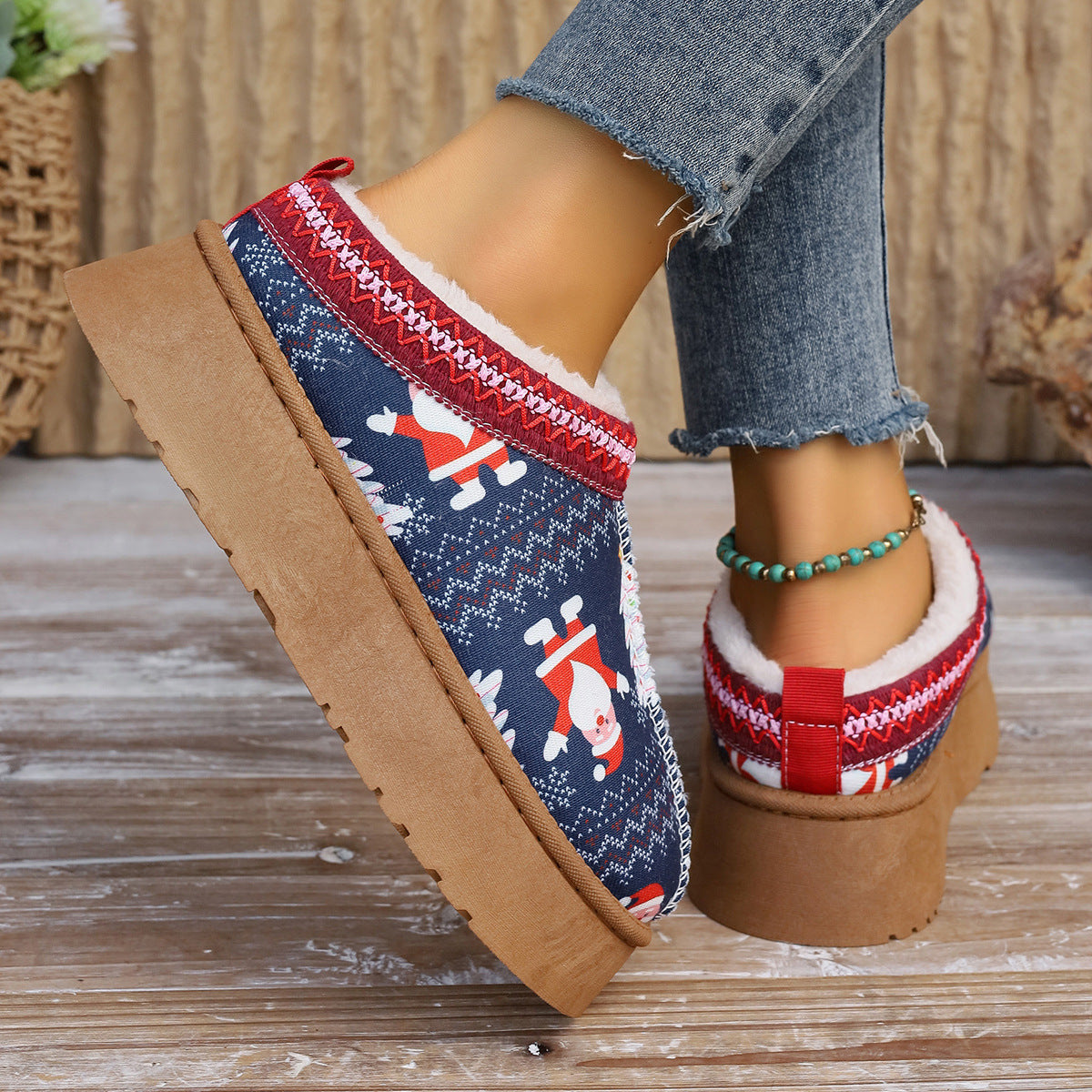 Cartoon Print Ankle Boots