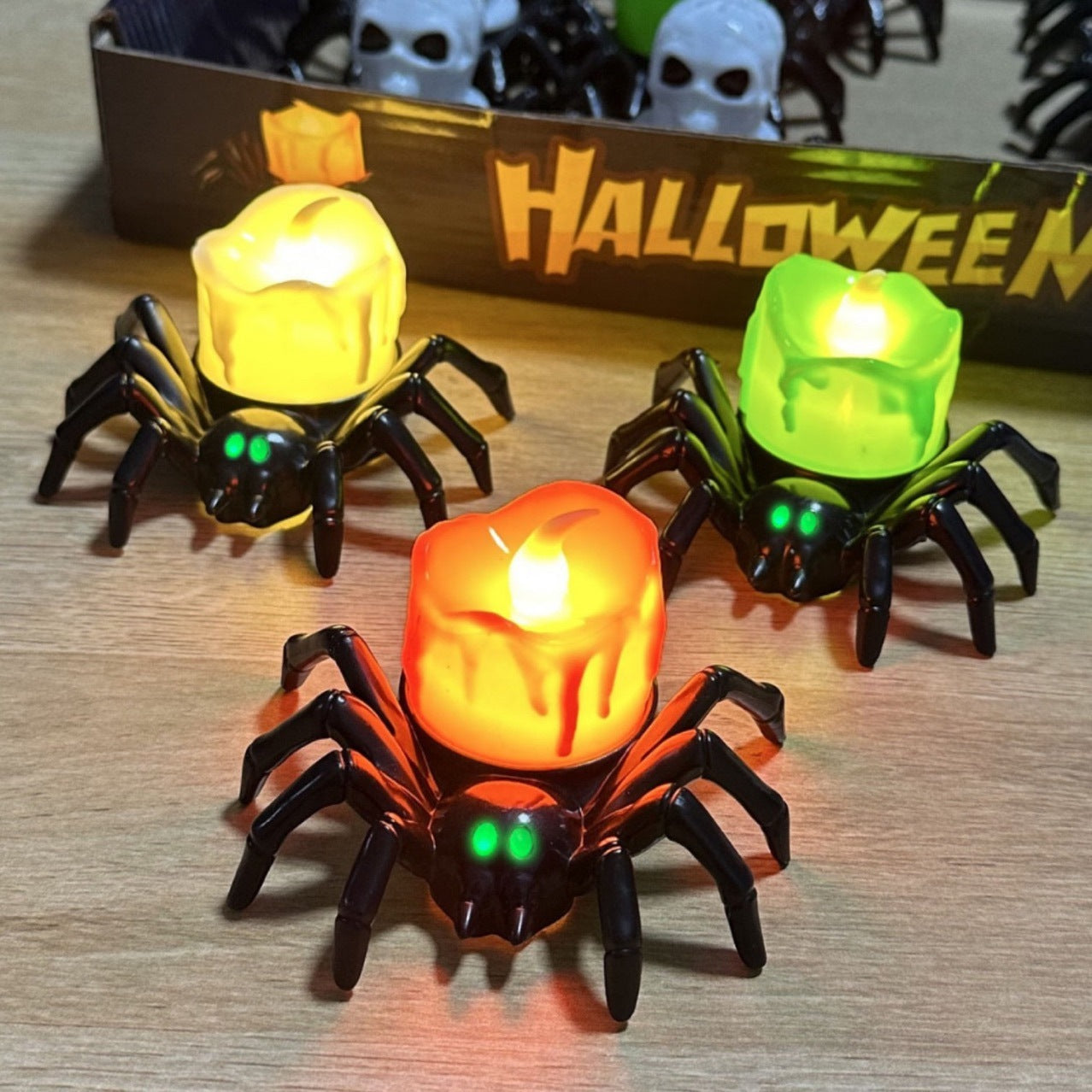 Pumpkin Spider Candle Light