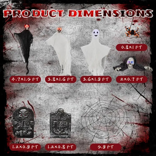 Hanging Ghosts/Cobwebs/Gravestone