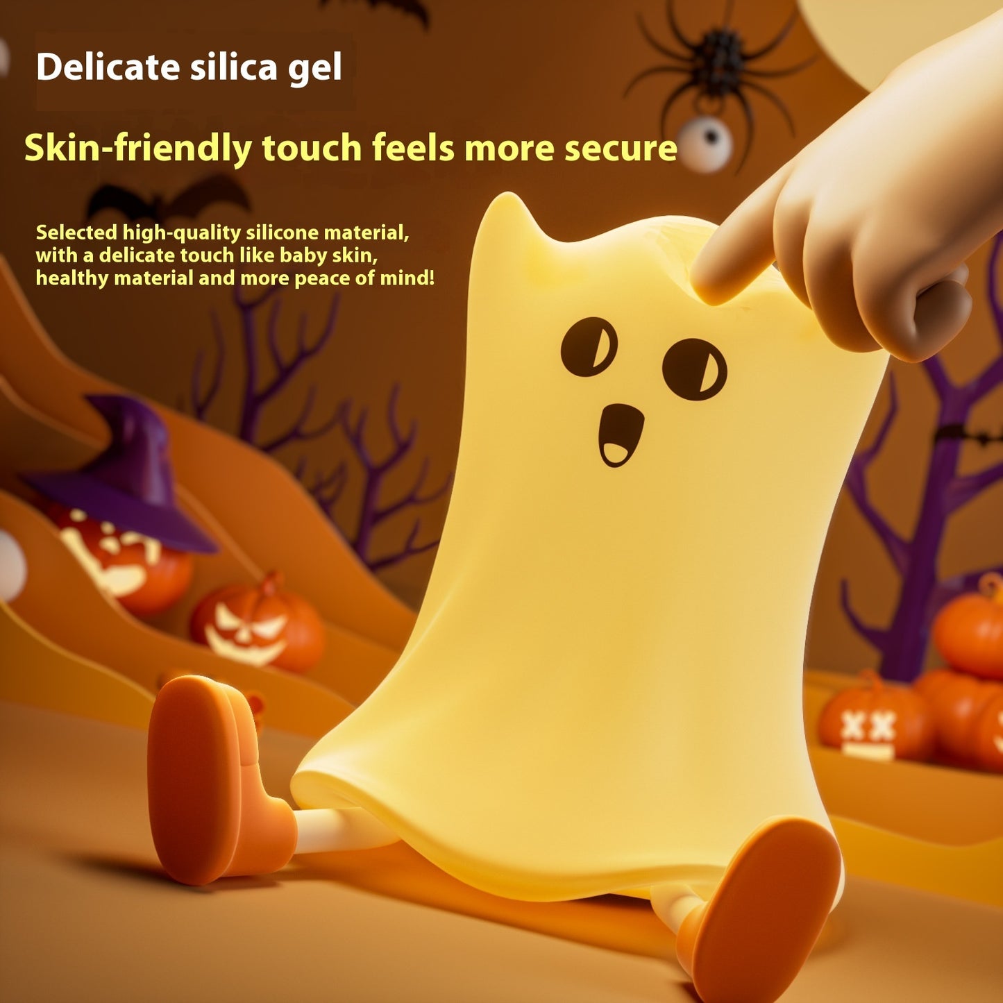 Silicone Ghost Shaped Bedside Lamp