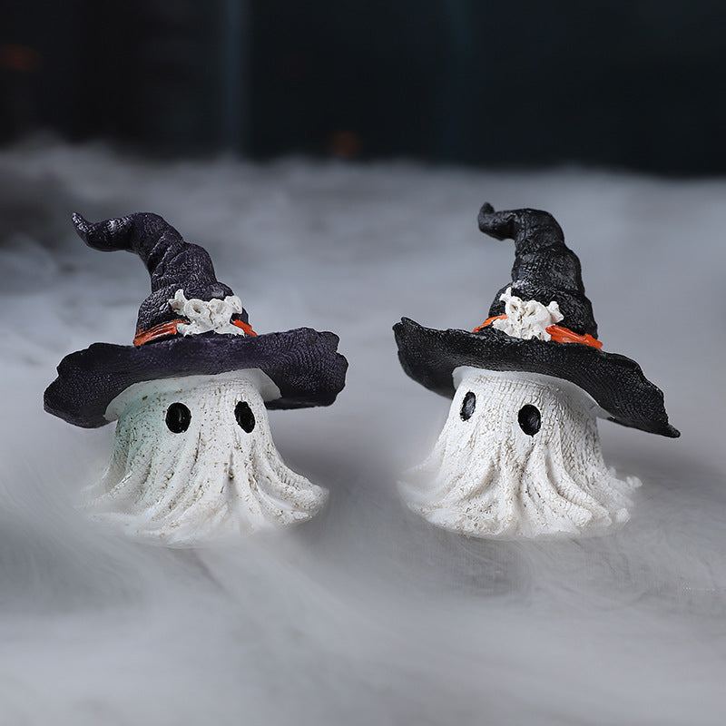 Wizard Hat Ghost Ornaments