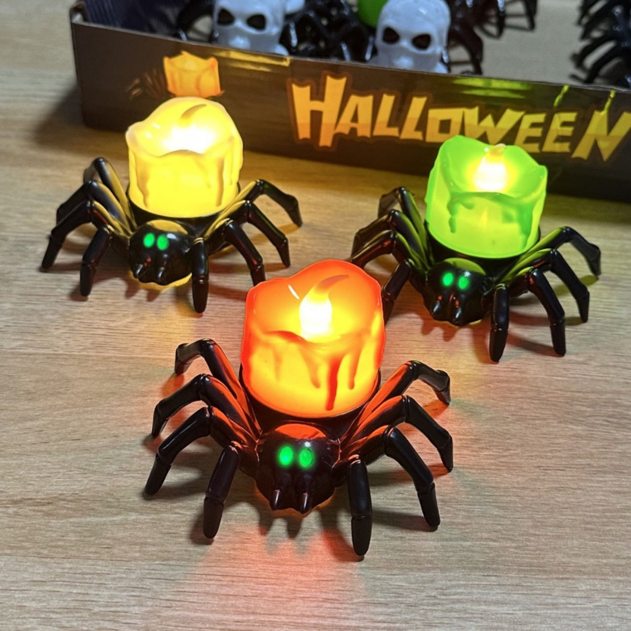 Pumpkin Spider Candle Light
