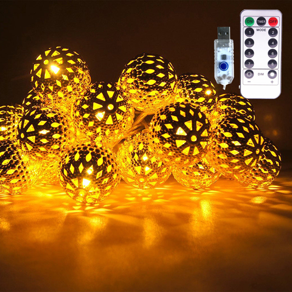 USB Eight Functions Remote Control Colorful Ball Christmas Lights
