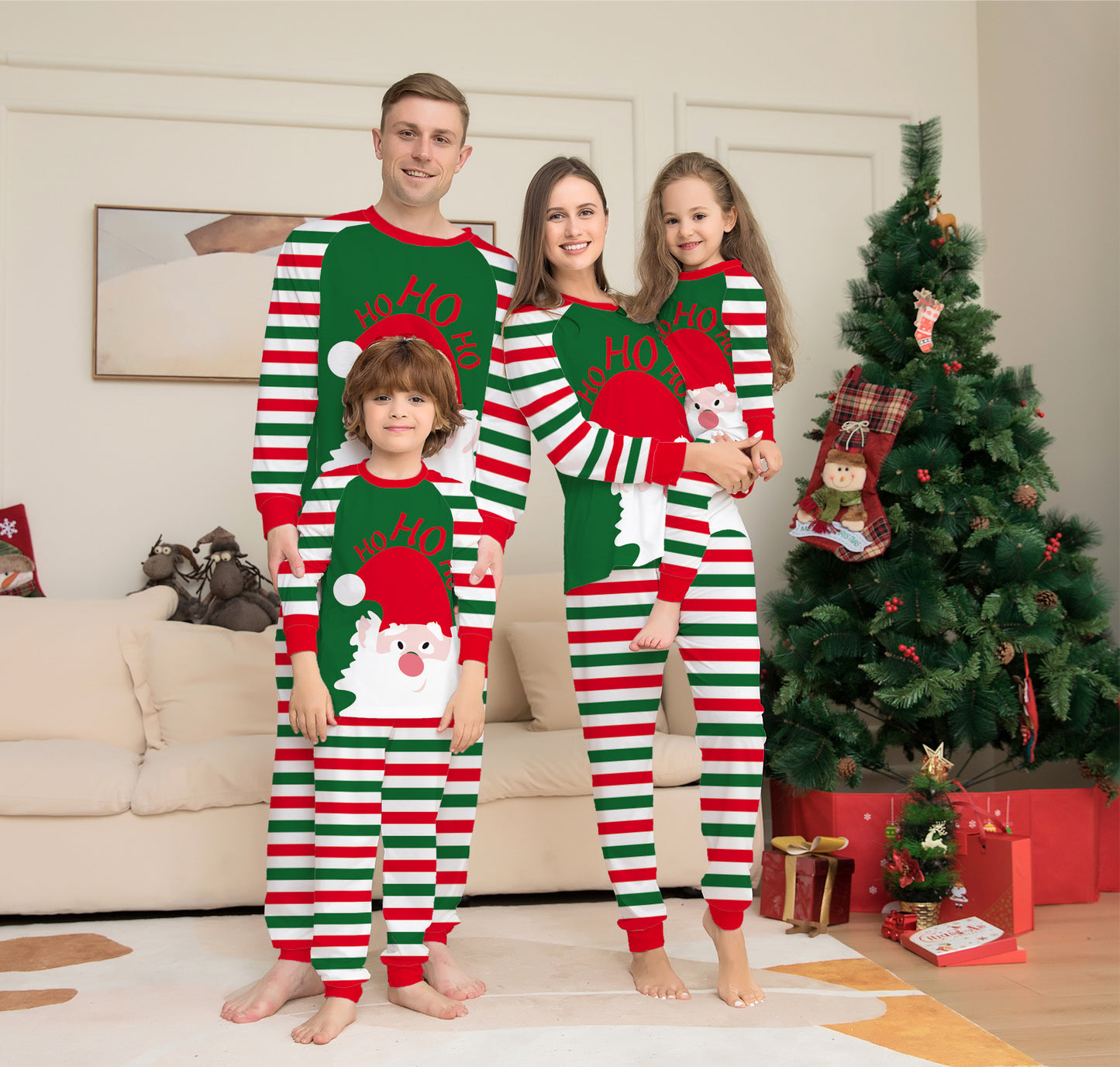 Red Stripe Xmas Holiday Sleepwear Jammies