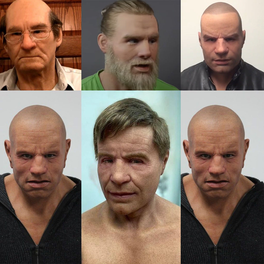 Face Wig Old Man Mask
