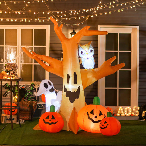Haunted Tree With Owl/Ghost/Pumpkins