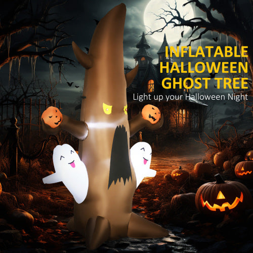 Ghost Tree With Pumpkins