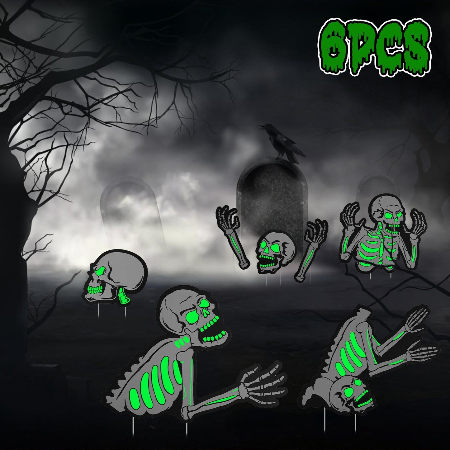 Skull/Tomb/Black Cat Yard Signs