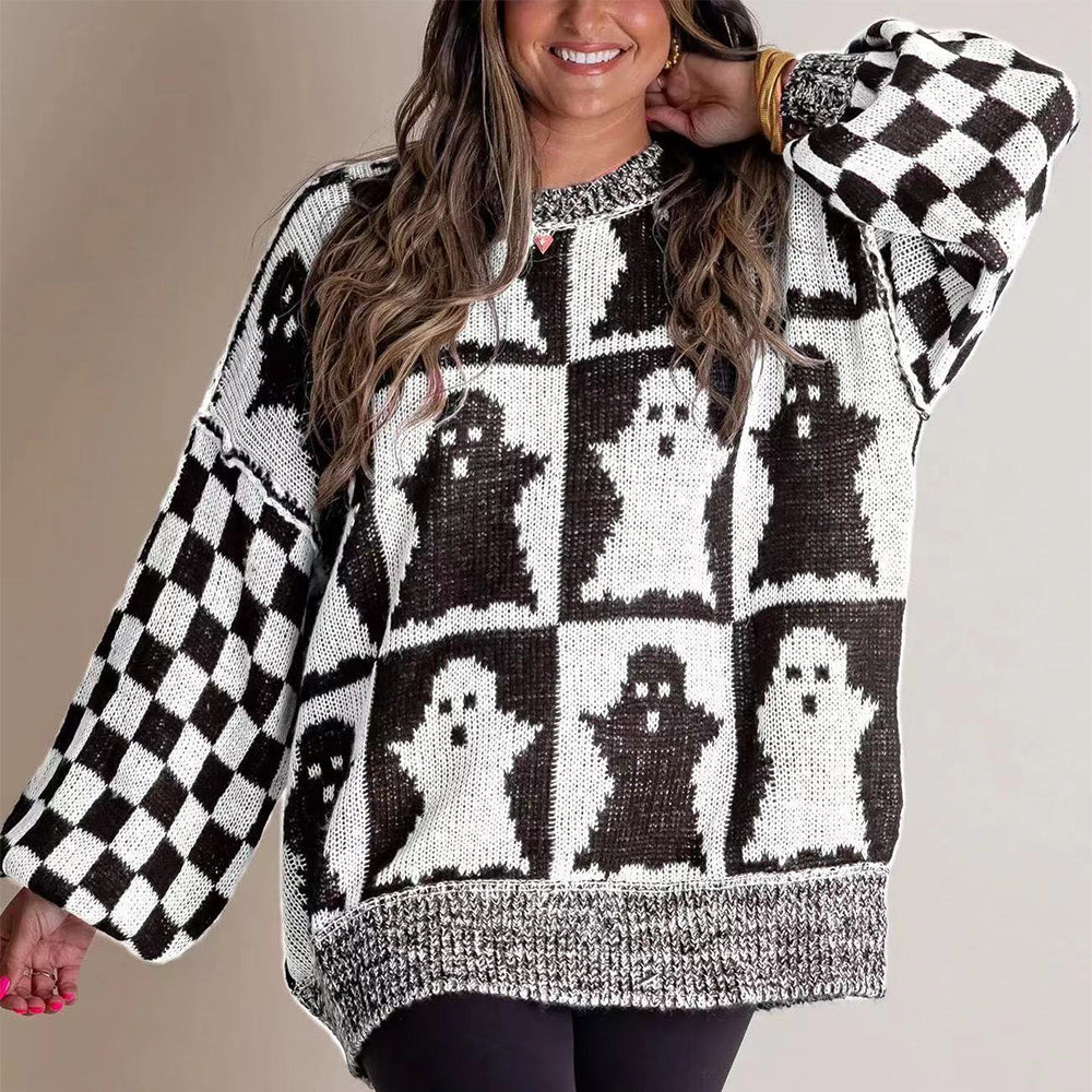 Halloween Cartoon Ghost Sweater