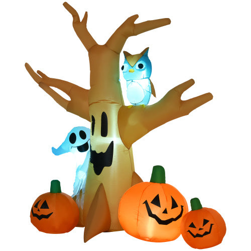 Haunted Tree With Owl/Ghost/Pumpkins