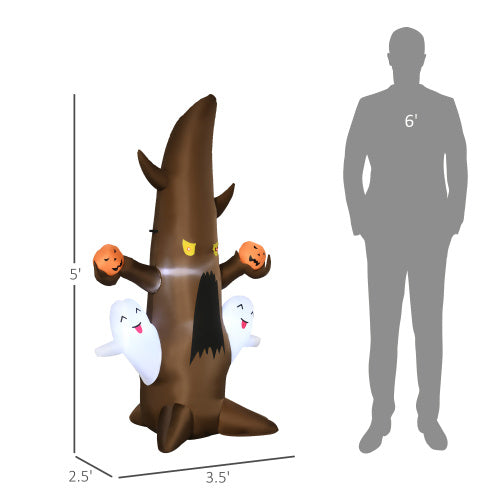 Ghost Tree With Pumpkins