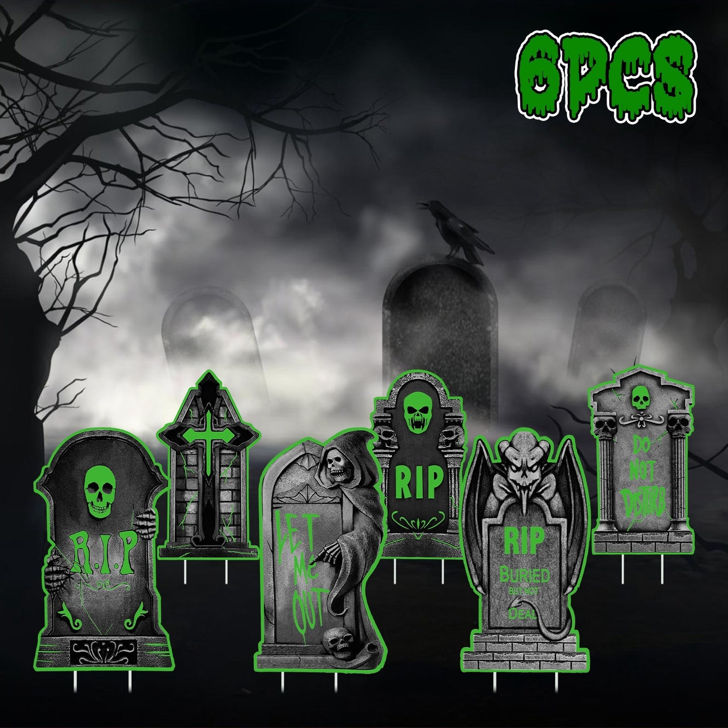 Skull/Tomb/Black Cat Yard Signs