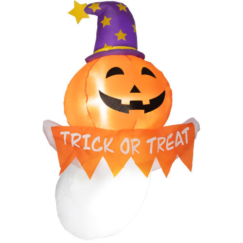 Inflatables Window Sticker Ghost With Orange Face