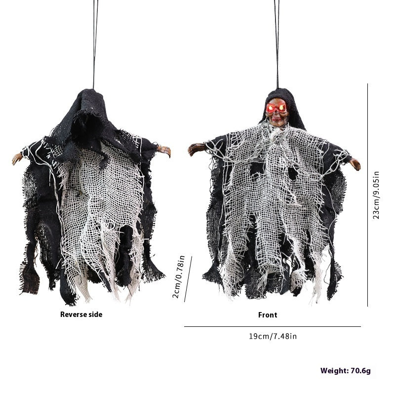 Hanging Ghost Iron Chain Glowing Skull