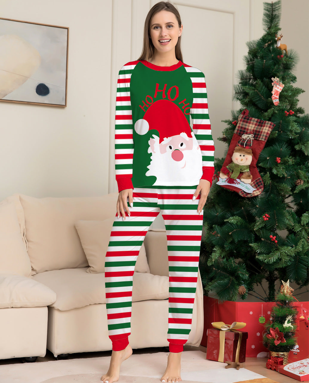 Red Stripe Xmas Holiday Sleepwear Jammies