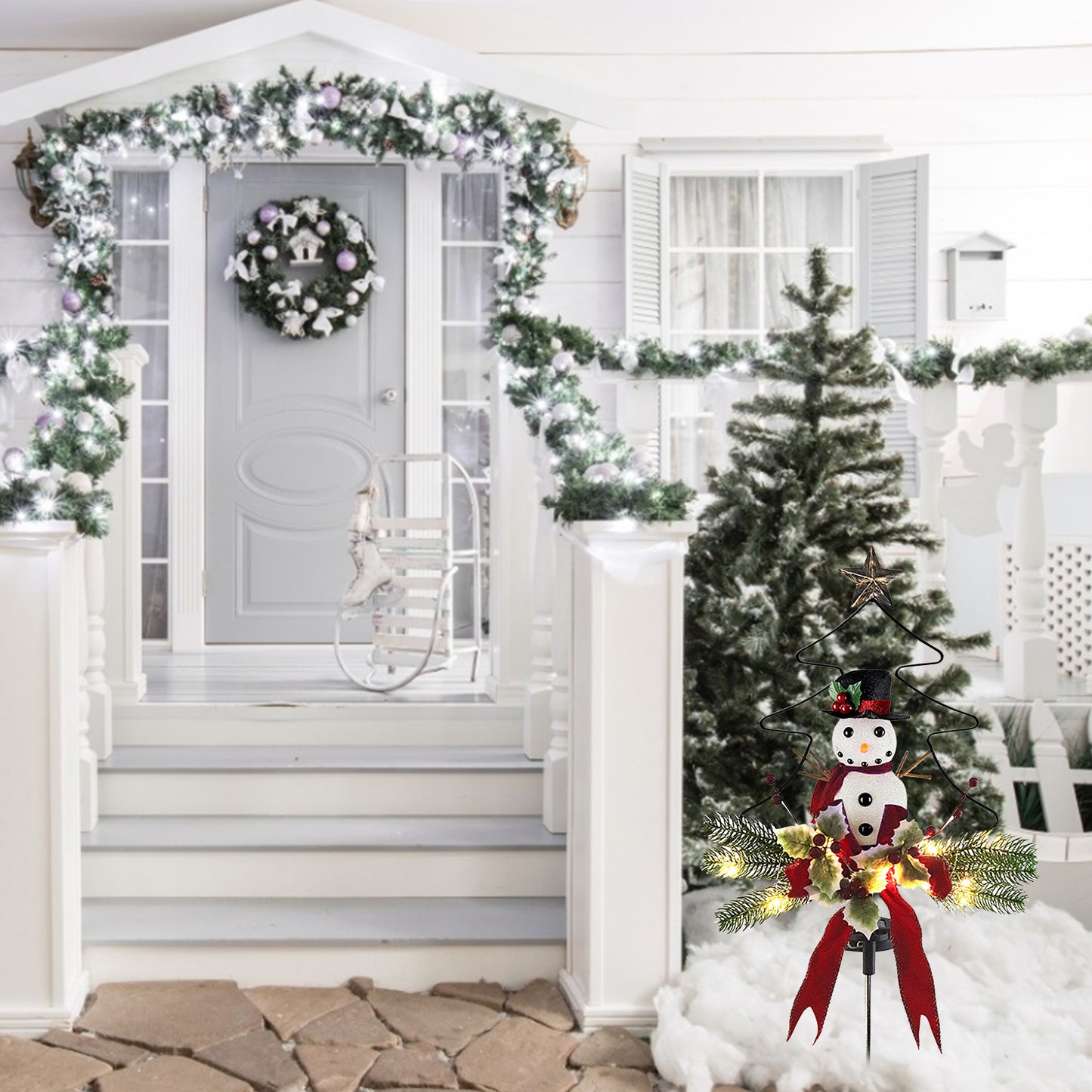 Hardware Christmas Tree Snowman Place Lights