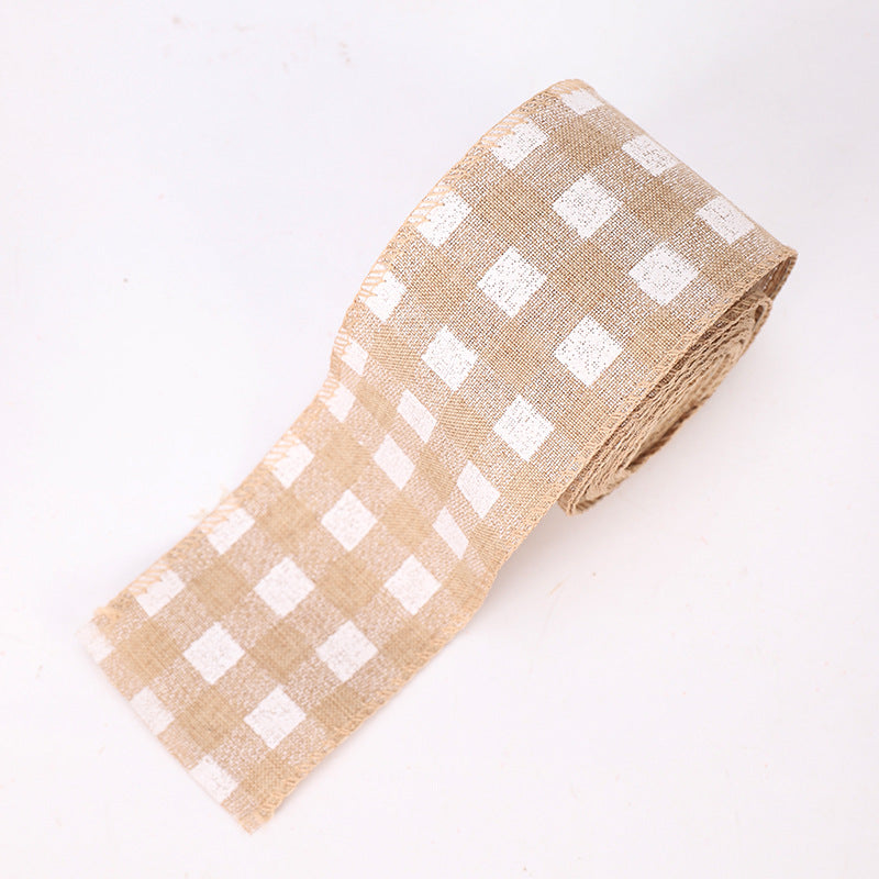 Colorful Lattice Ribbon, Iron Wire Edging