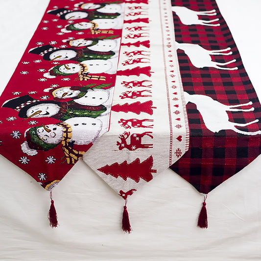 Elk Snowman Table Runner
