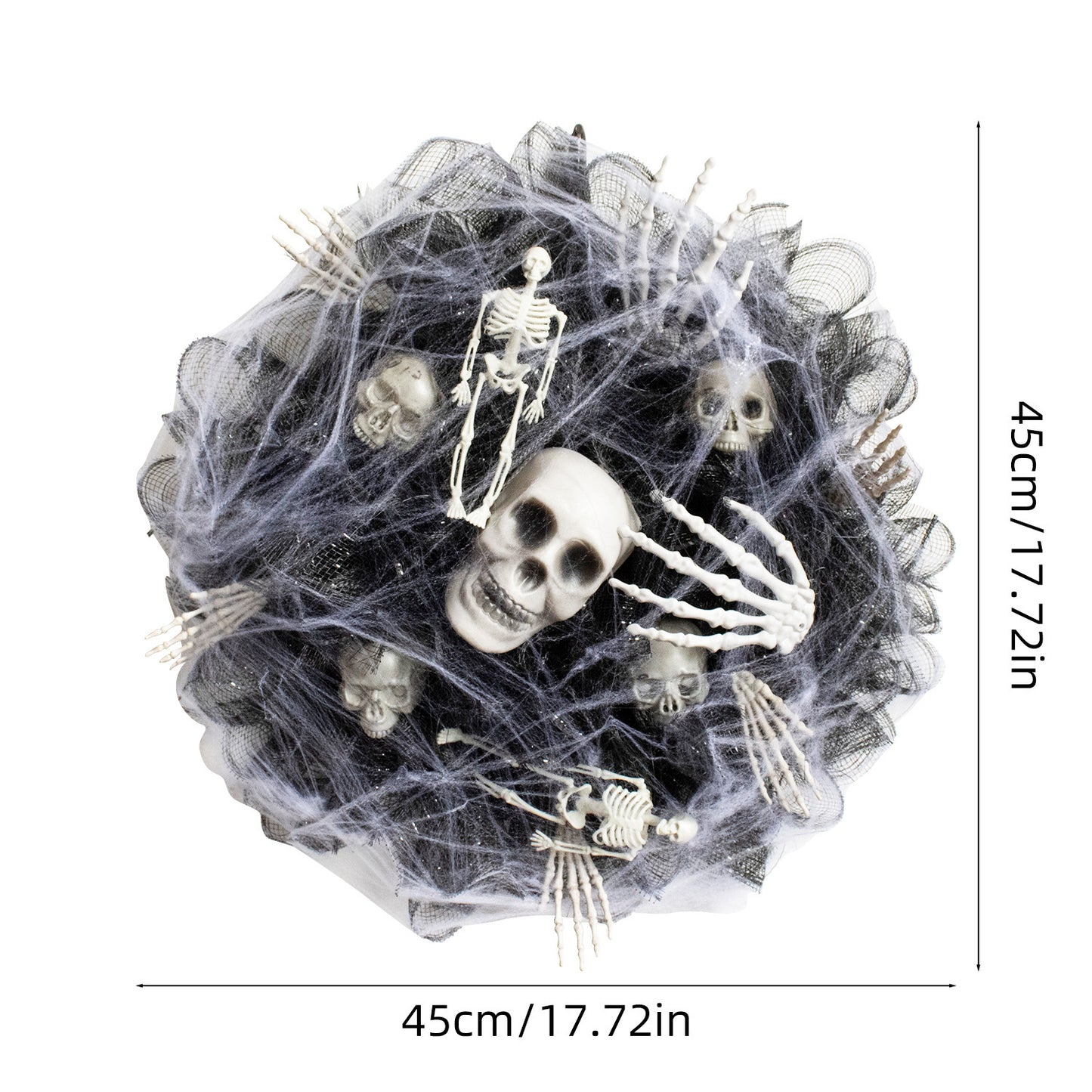 Black Mesh Skull Garland