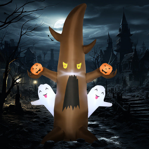 Ghost Tree With Pumpkins