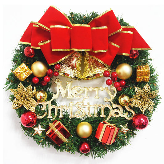 Clover Wreath Natural Pine Decorative Christmas Garland with Frost
