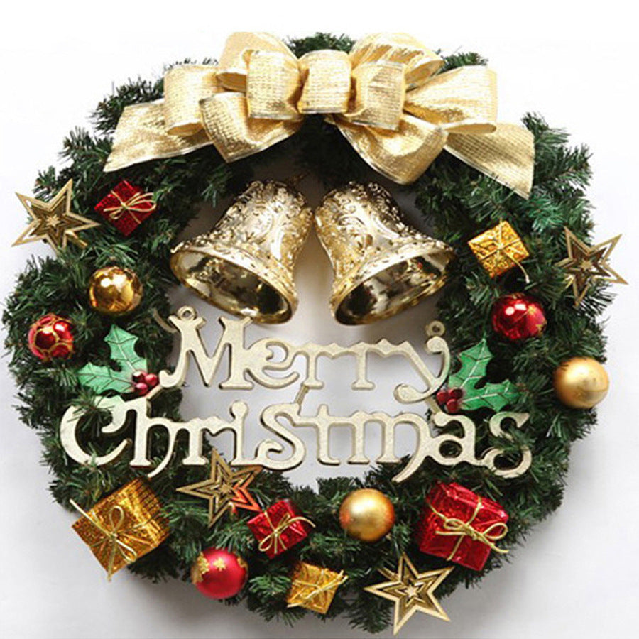 Clover Wreath Natural Pine Decorative Christmas Garland with Frost