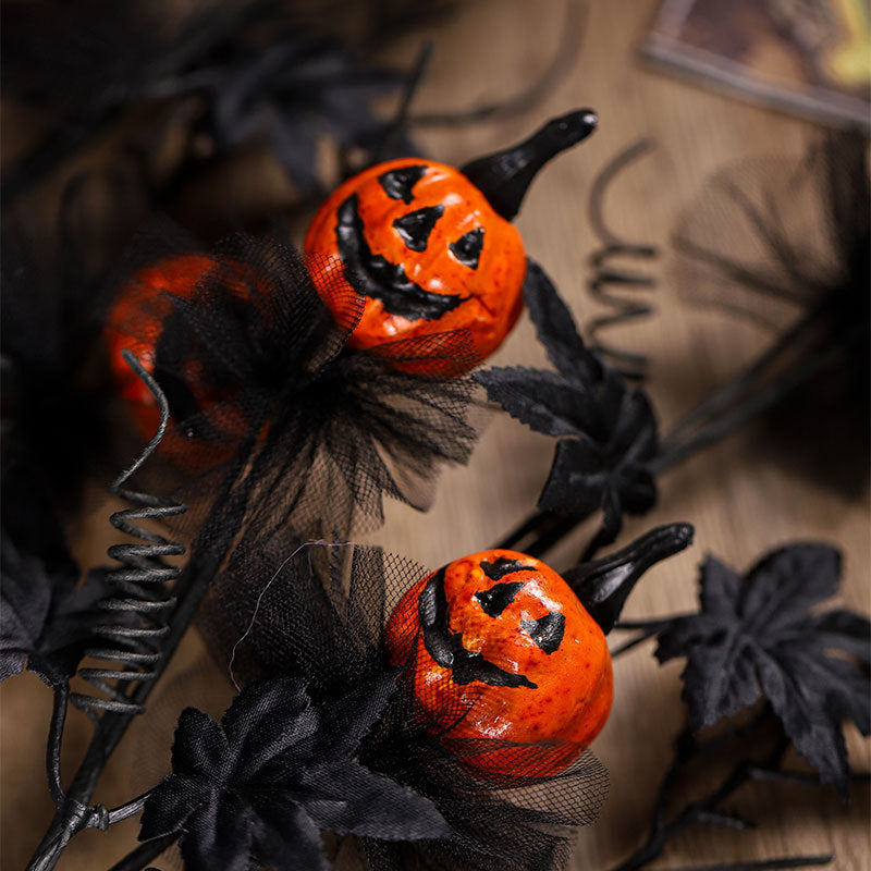 Black Horror Pumpkin Twig Cutting Bouquet