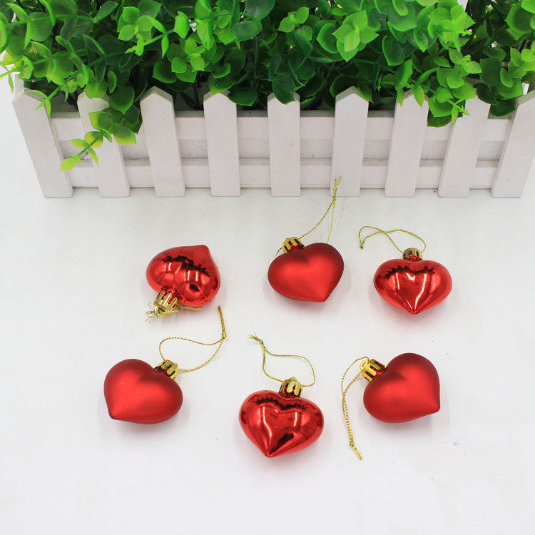 Peach Heart Painted Pendant