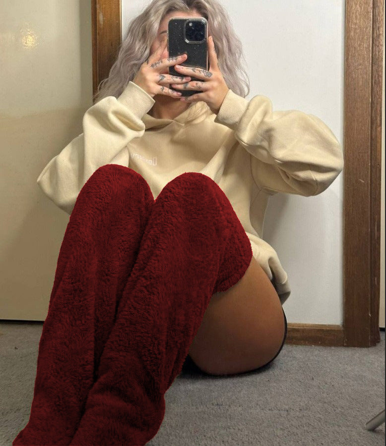 Over Knee High Winter Fuzzy Long Socks