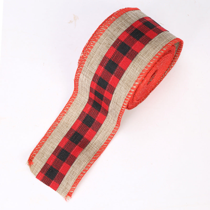 Colorful Lattice Ribbon, Iron Wire Edging