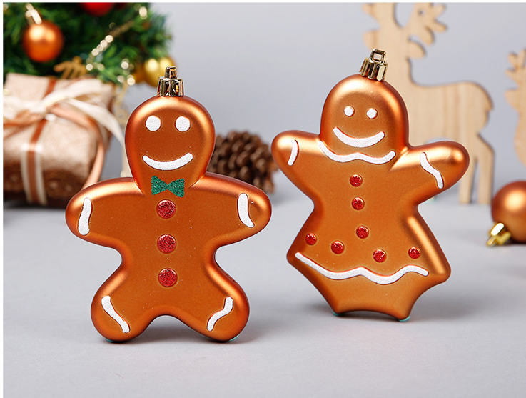 Reindeer And Gingerbread Man Christmas Pendant