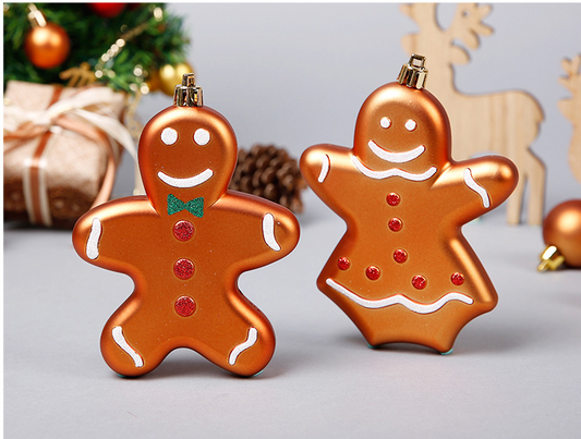 Reindeer And Gingerbread Man Christmas Pendant