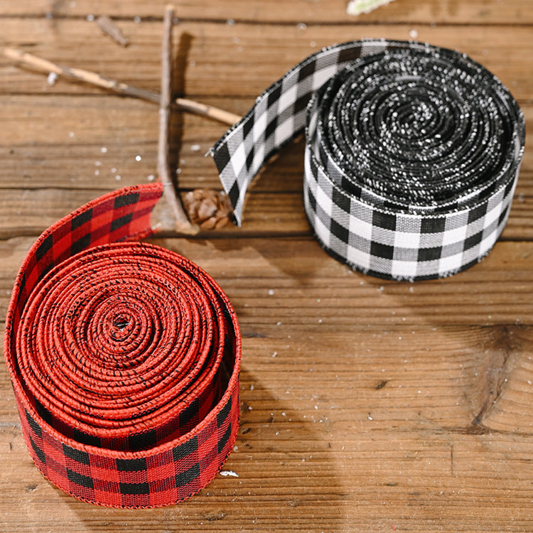 Black And White Red Lattice Ribbon