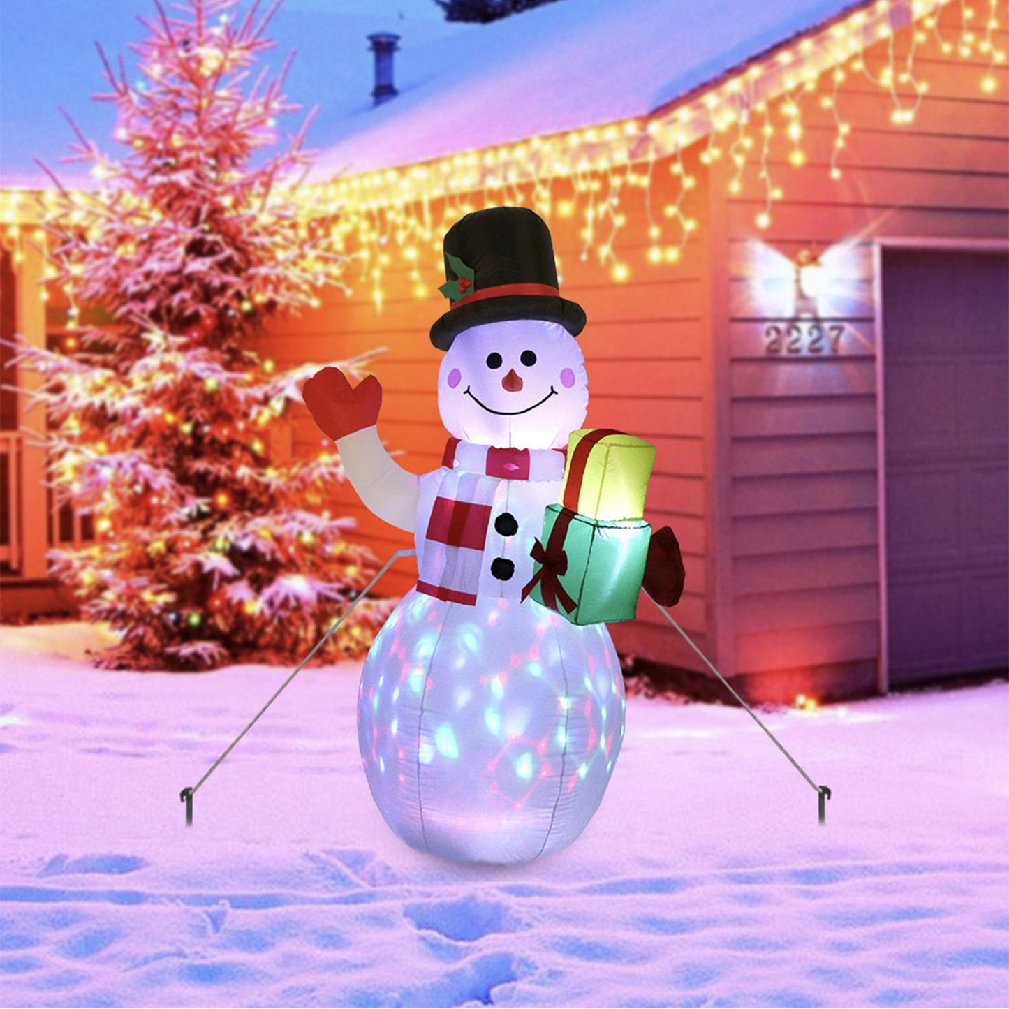 Glowing Santa Snowman Inflatable Doll