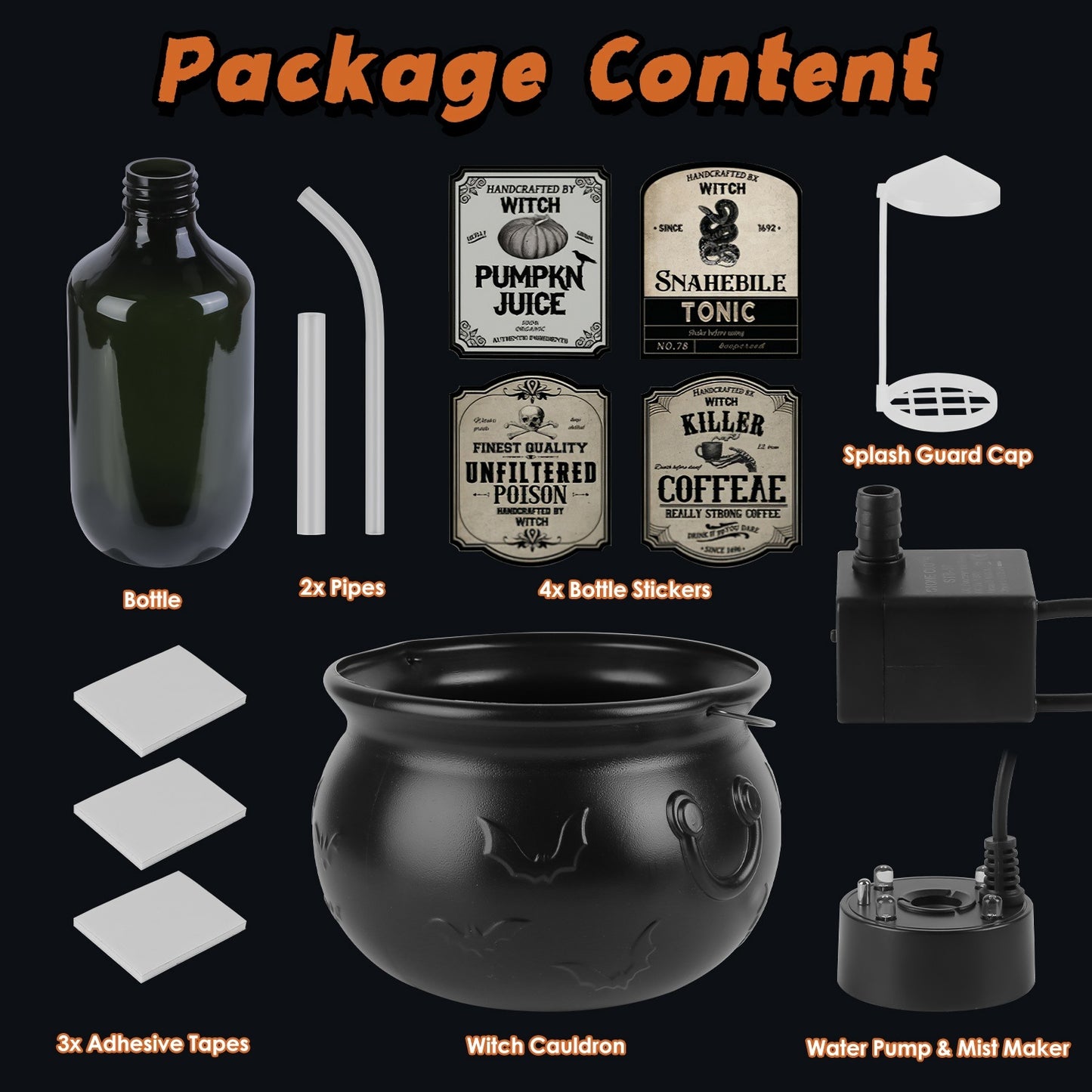 Floating Bottle & Witches Cauldron