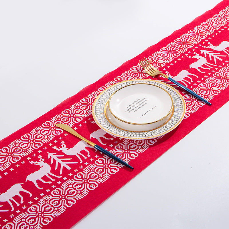 Elk Snowman Table Runner