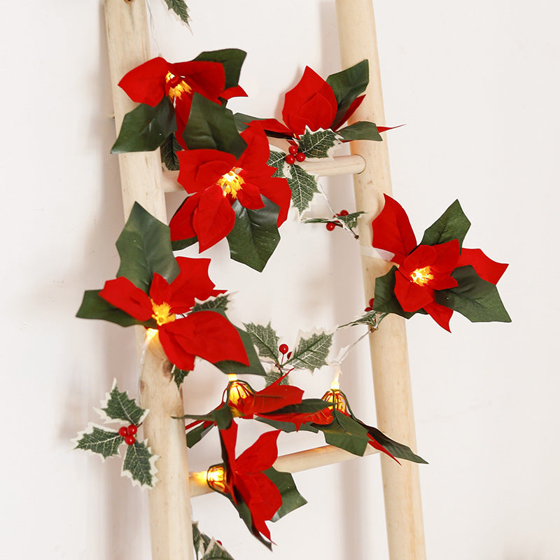 Lights With Red Flowers And Red Fruits