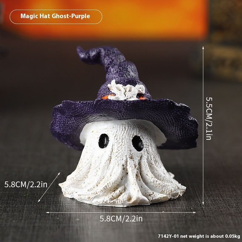 Wizard Hat Ghost Ornaments