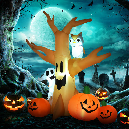 Haunted Tree With Owl/Ghost/Pumpkins