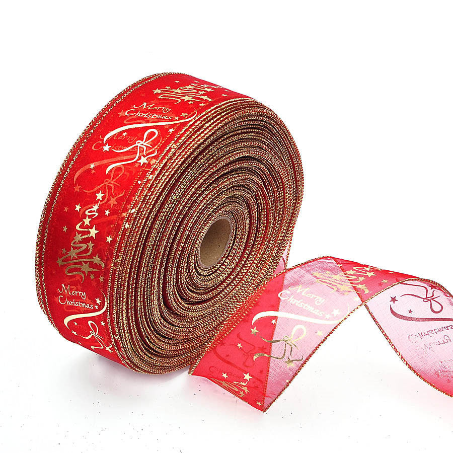 Red Gold Christmas Ribbon