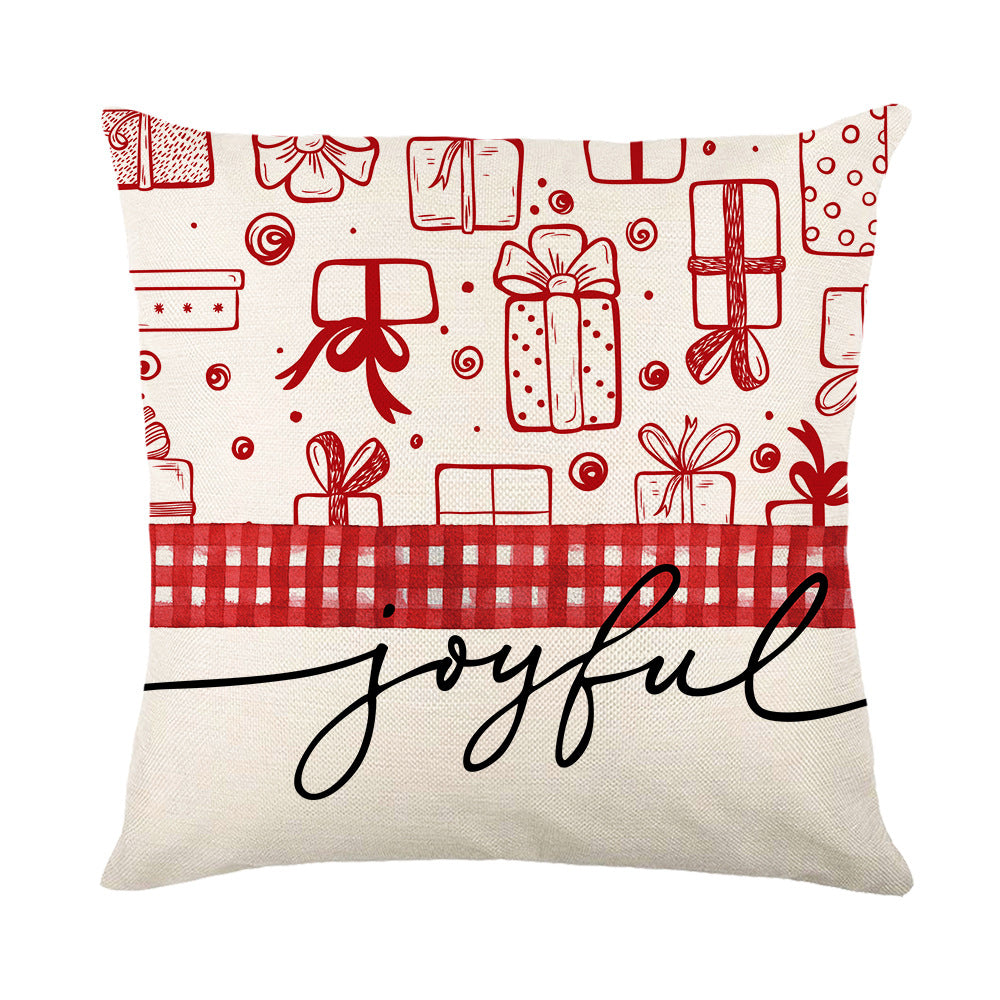 Festival Festive Linen Printing Pillow Cover
