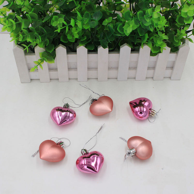 Peach Heart Painted Pendant