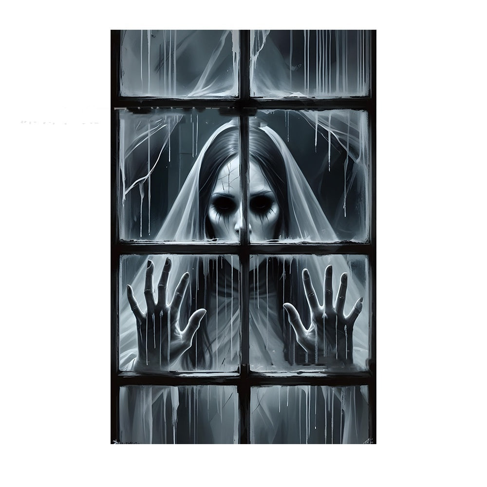 3D Witch Halloween Window Cover