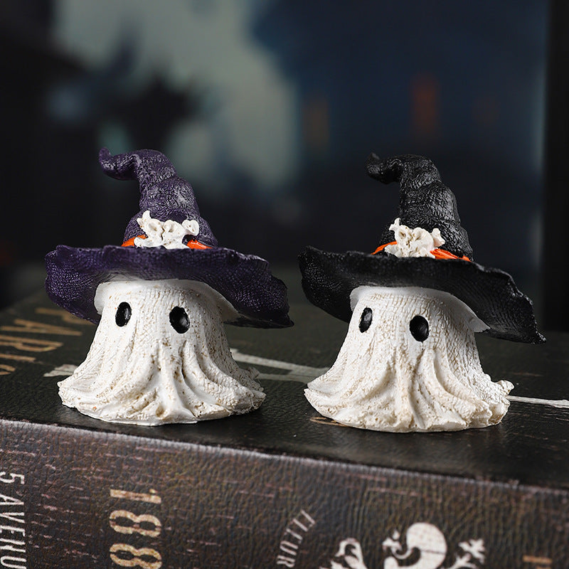 Wizard Hat Ghost Ornaments