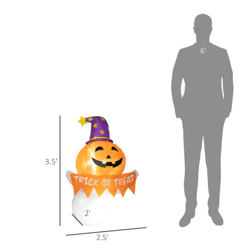 Inflatables Window Sticker Ghost With Orange Face