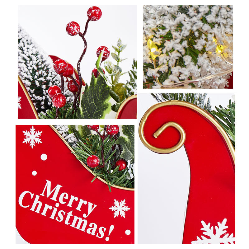 Desktop Mini Christmas Sledge Ornaments With Lights