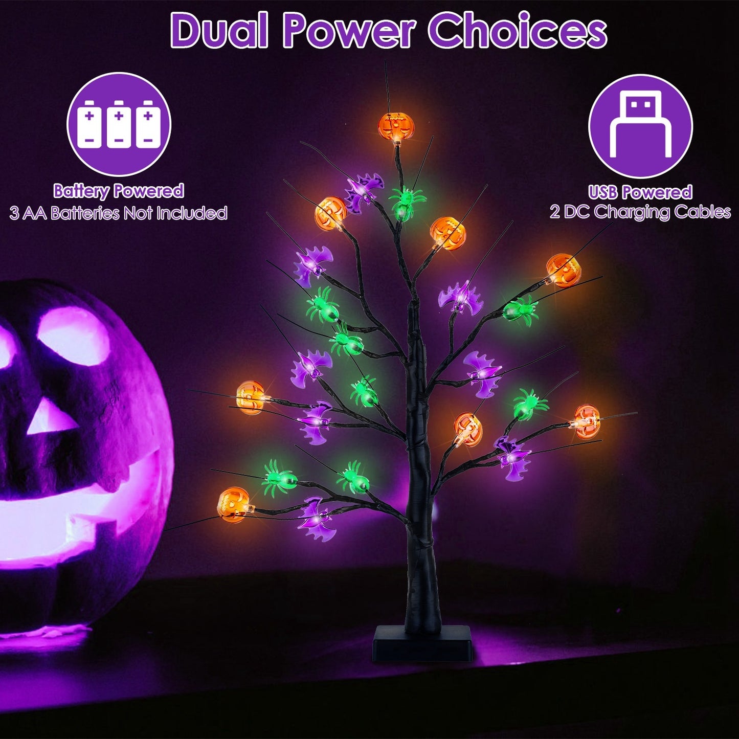 2Pack 1.97FT Lighted Halloween