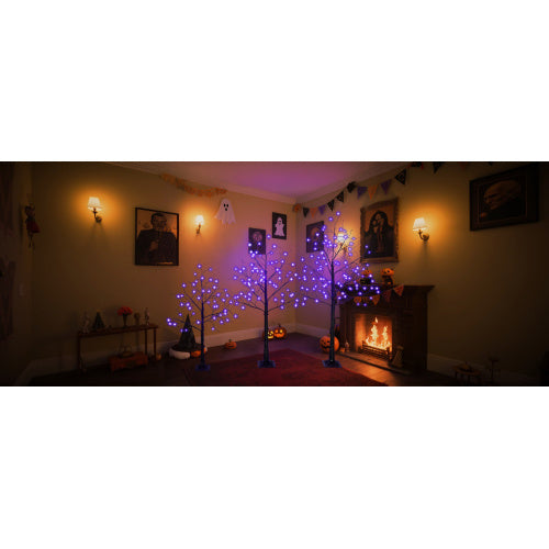 3 Pac Halloween Spooky Tree With Purple Lights