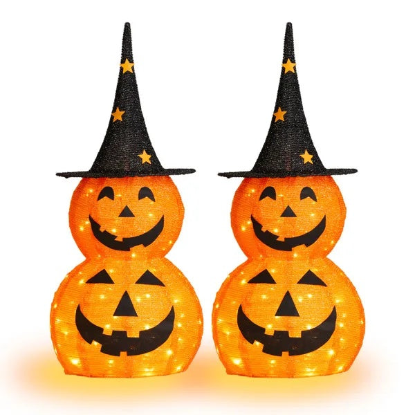 2pcs 3ft Halloween Collapsible Pumpkin